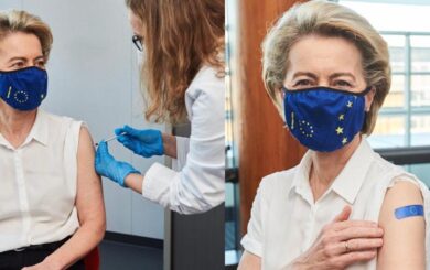 Covid, Ursula Von der Leyen riceve la prima dose di vaccino: “Sono contenta”