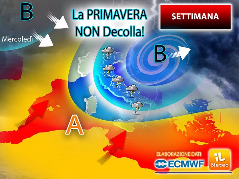 Meteo, la primavera non decolla: ancora piogge e temporali su mezza Italia Meteo, la primavera non decolla: ancora piogge e temporali su mezza Italia