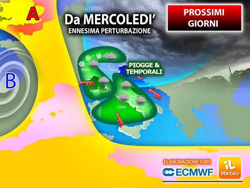 Meteo, ancora maltempo sull’Italia: in arrivo piogge, freddo e temporali Meteo, ancora maltempo sull’Italia: in arrivo piogge, freddo e temporali