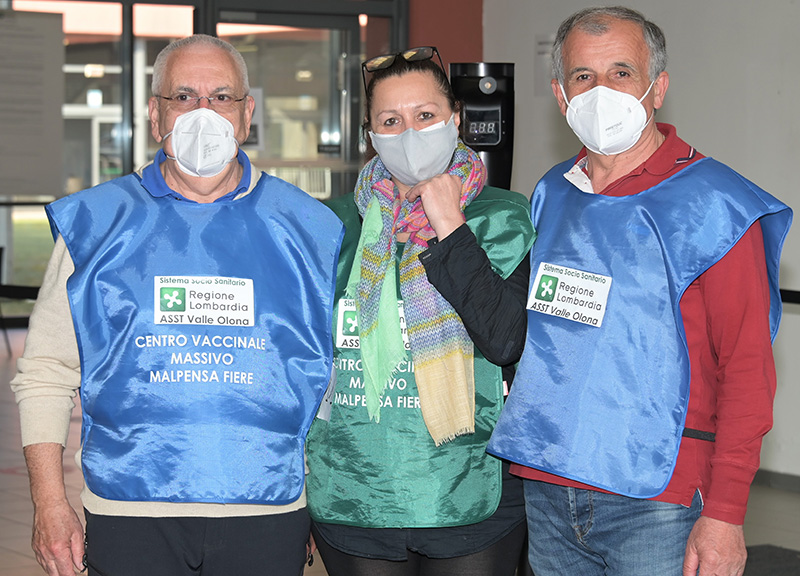 Emanuele Monti visita il centro Hub vaccini di MalpensaFiere