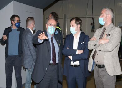 Emanuele Monti visita il centro Hub vaccini di MalpensaFiere