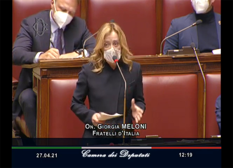 Meloni: “Recovery a scatola chiusa. Dov’è ora la democrazia?”. VIDEO Meloni: “Recovery a scatola chiusa. Dov’è ora la democrazia?”. VIDEO