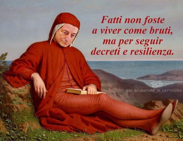 Covid vissuto con ironia / Draghi nei panni di Dante: “Fatti non foste…” Covid vissuto con ironia / Draghi nei panni di Dante: “Fatti non foste…”