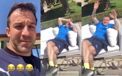 Vieri dorme a Coverciano e Del Piero lo riprende, il video