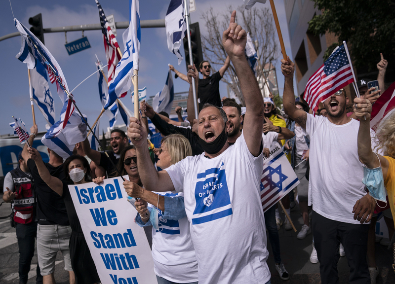 Manifestazioni a sostegno di Israele nel conflitto con Palestina a Los Angelse Manifestazioni a sostegno di Israele nel conflitto con Palestina a Los Angelse