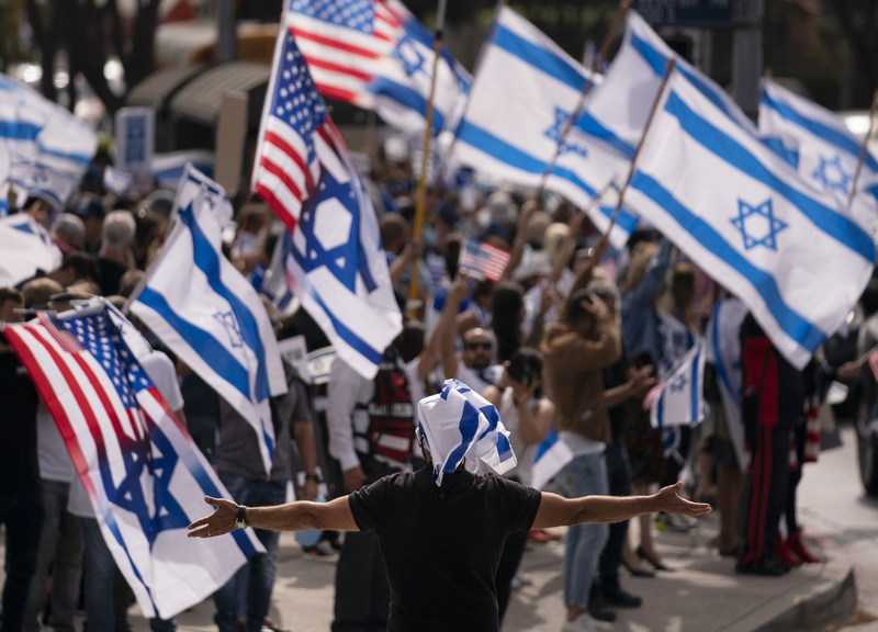 Manifestazioni a sostegno di Israele nel conflitto con Palestina a Los Angelse Manifestazioni a sostegno di Israele nel conflitto con Palestina a Los Angelse
