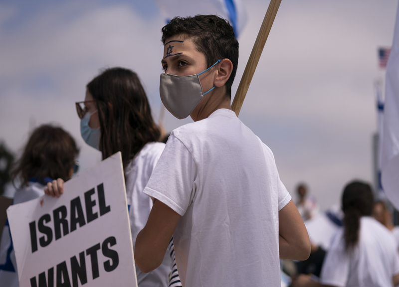 Manifestazioni a sostegno di Israele nel conflitto con Palestina a Los Angelse Manifestazioni a sostegno di Israele nel conflitto con Palestina a Los Angelse