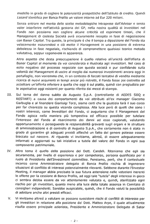 Sator, i quotisti marcano stretto Arpe: “Stop ai ritardi sui report ufficiali” Sator, i quotisti marcano stretto Arpe: “Stop ai ritardi sui report ufficiali”