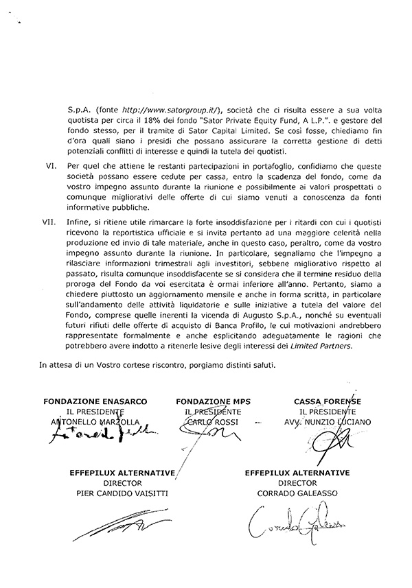 Sator, i quotisti marcano stretto Arpe: “Stop ai ritardi sui report ufficiali” Sator, i quotisti marcano stretto Arpe: “Stop ai ritardi sui report ufficiali”