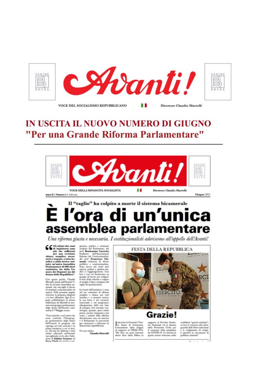Avanti! In uscita il nuovo numero di giugno Avanti! In uscita il nuovo numero di giugno