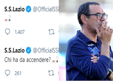 Lazio, Sarri nuovo allenatore. Annuncio con sigaretta: “Chi ha da accendere?”