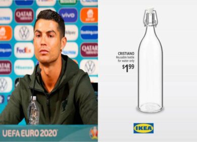 Ronaldo e Coca Cola, trovata ironica di Ikea: nasce la bottiglia “Cristiano”