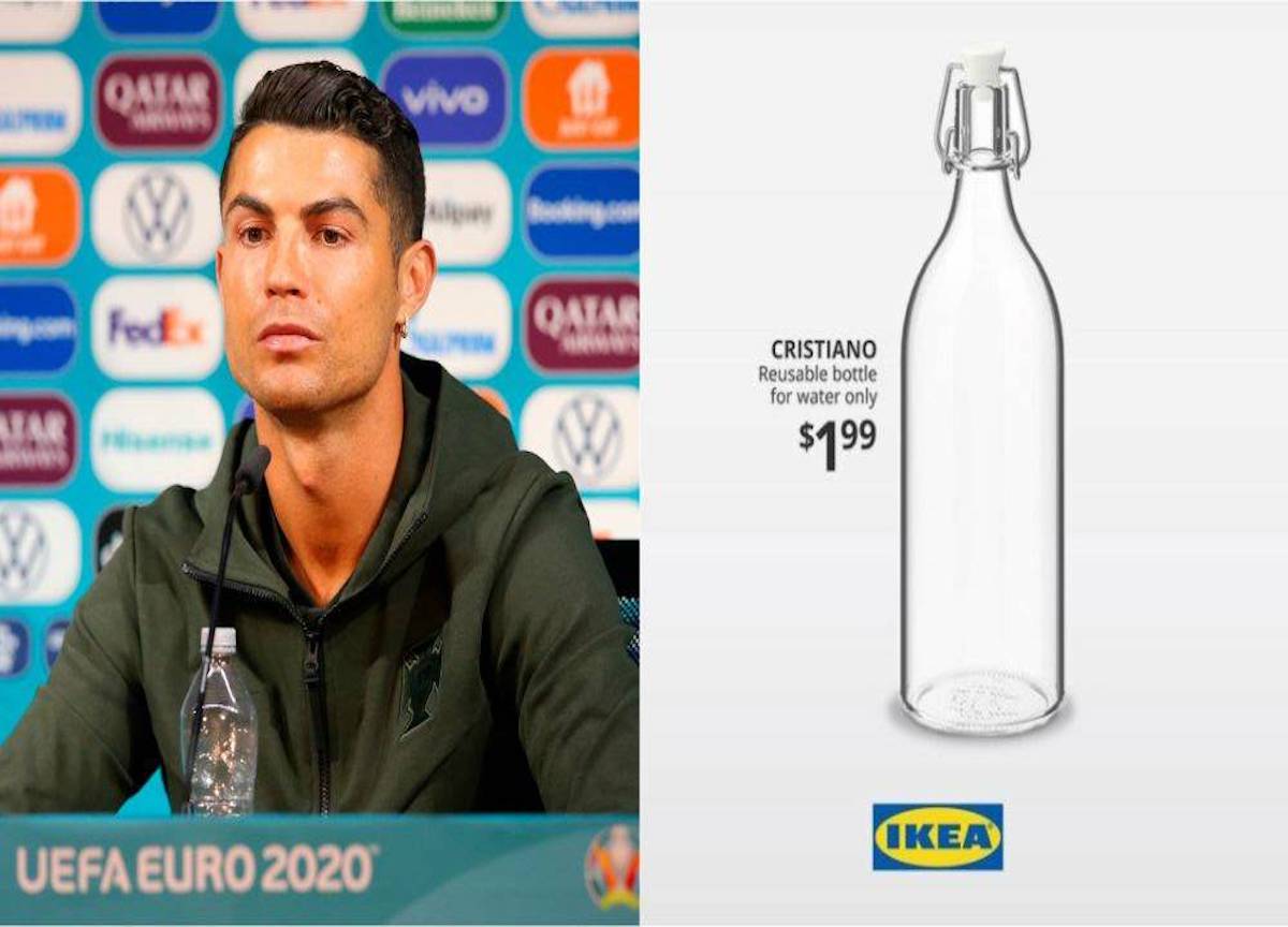 Ronaldo e Coca Cola, trovata ironica di Ikea: nasce la bottiglia “Cristiano” Ronaldo e Coca Cola, trovata ironica di Ikea: nasce la bottiglia “Cristiano”