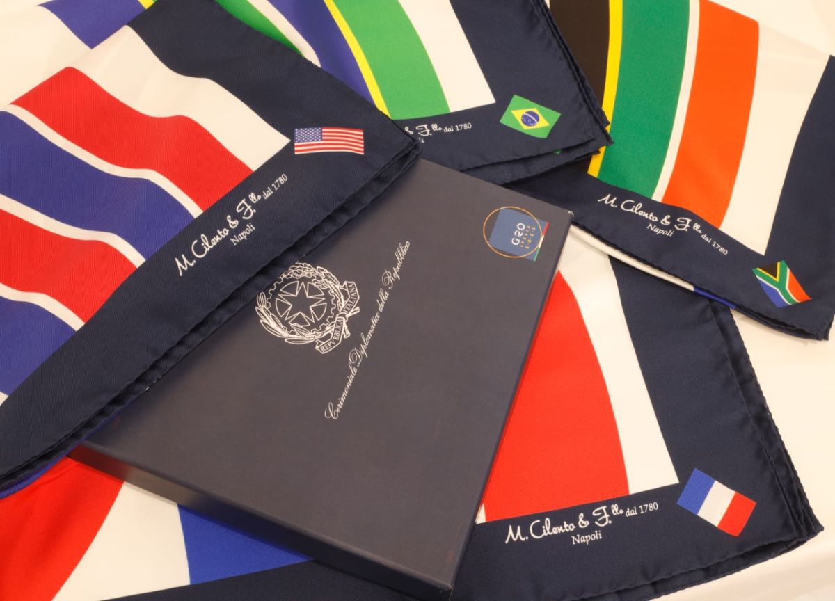 Le cravatte e i foulard Maison Cilento protagonisti al G20 a Matera Le cravatte e i foulard Maison Cilento protagonisti al G20 a Matera