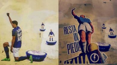 Casapound, blitz dei giovani contro l’inginocchiamento della nazionale azzurra