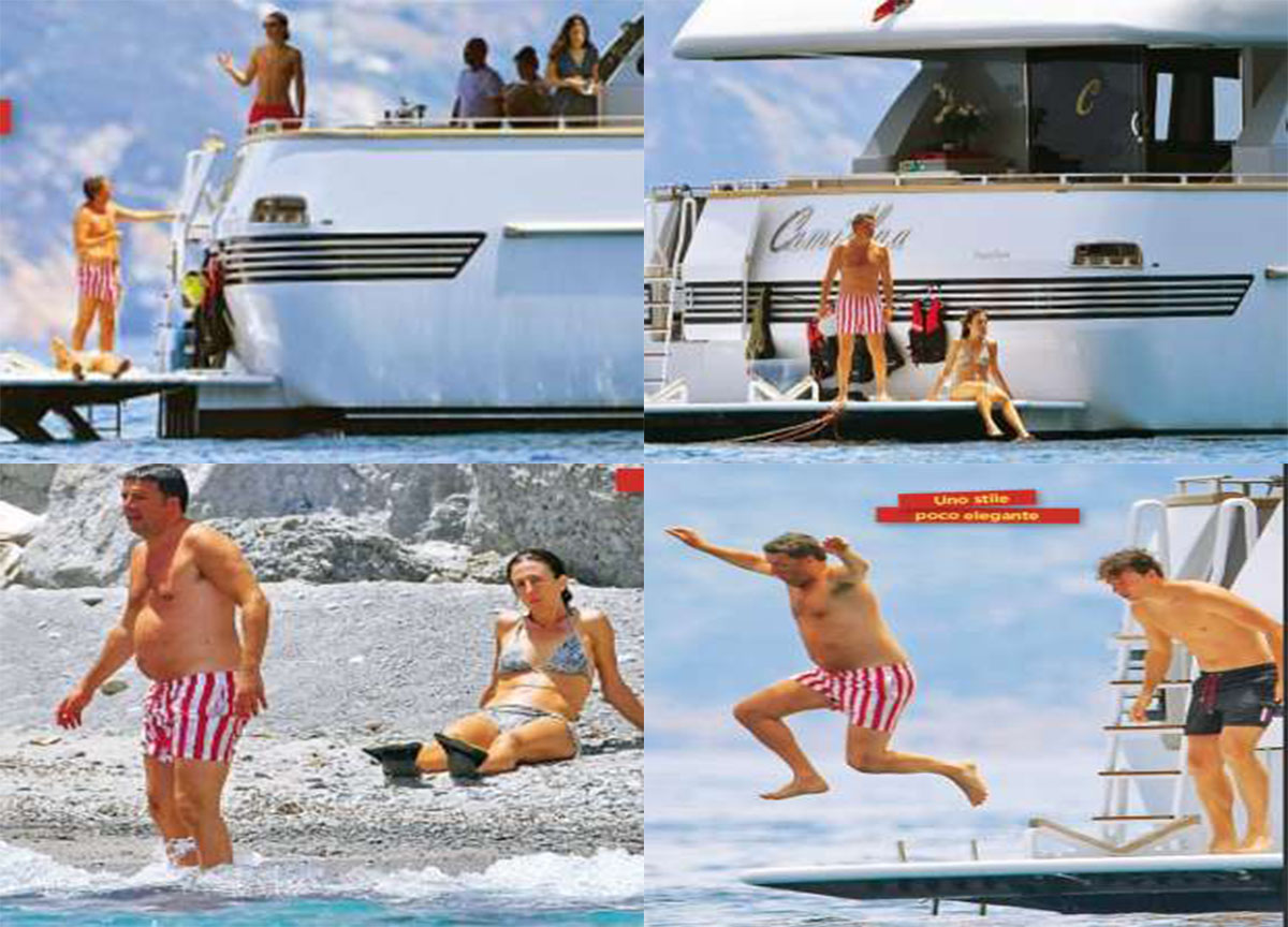 Renzi nababbo in vacanza sullo yacht: tuffi a bomba con linea discutibile Renzi nababbo in vacanza sullo yacht: tuffi a bomba con linea discutibile