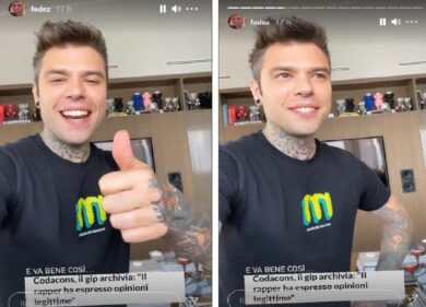Fedez esulta su Instagram: “Archiviata una querela di Codacons”