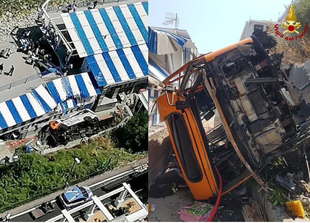 Galleria foto 'Capri, autobus precipita con 11 persone a bordo: 1 morto, oltre 10 feriti' - foto 1