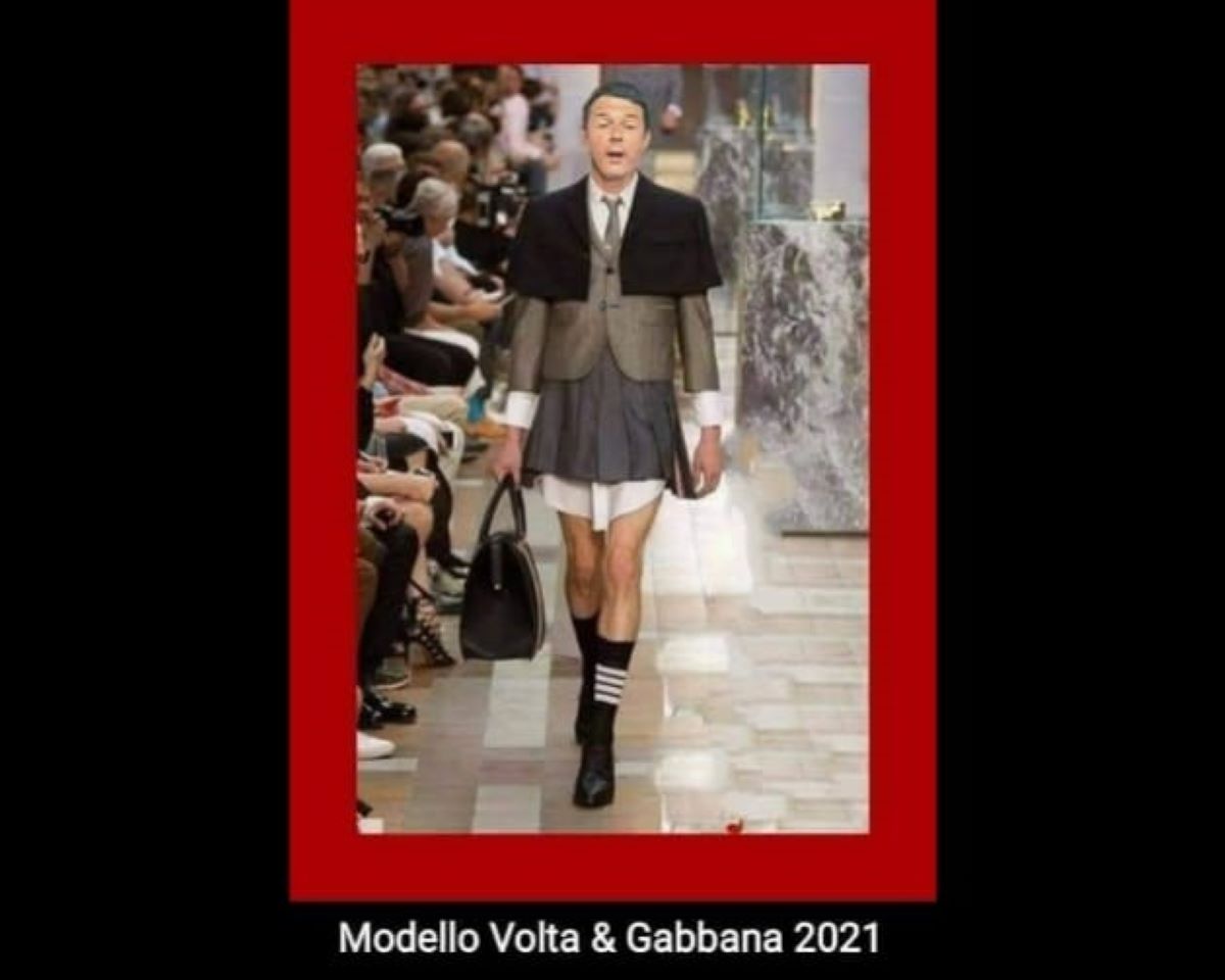 Renzi modello Volta & Gabbana 2021: l’ironia della rete Renzi modello Volta & Gabbana 2021: l’ironia della rete