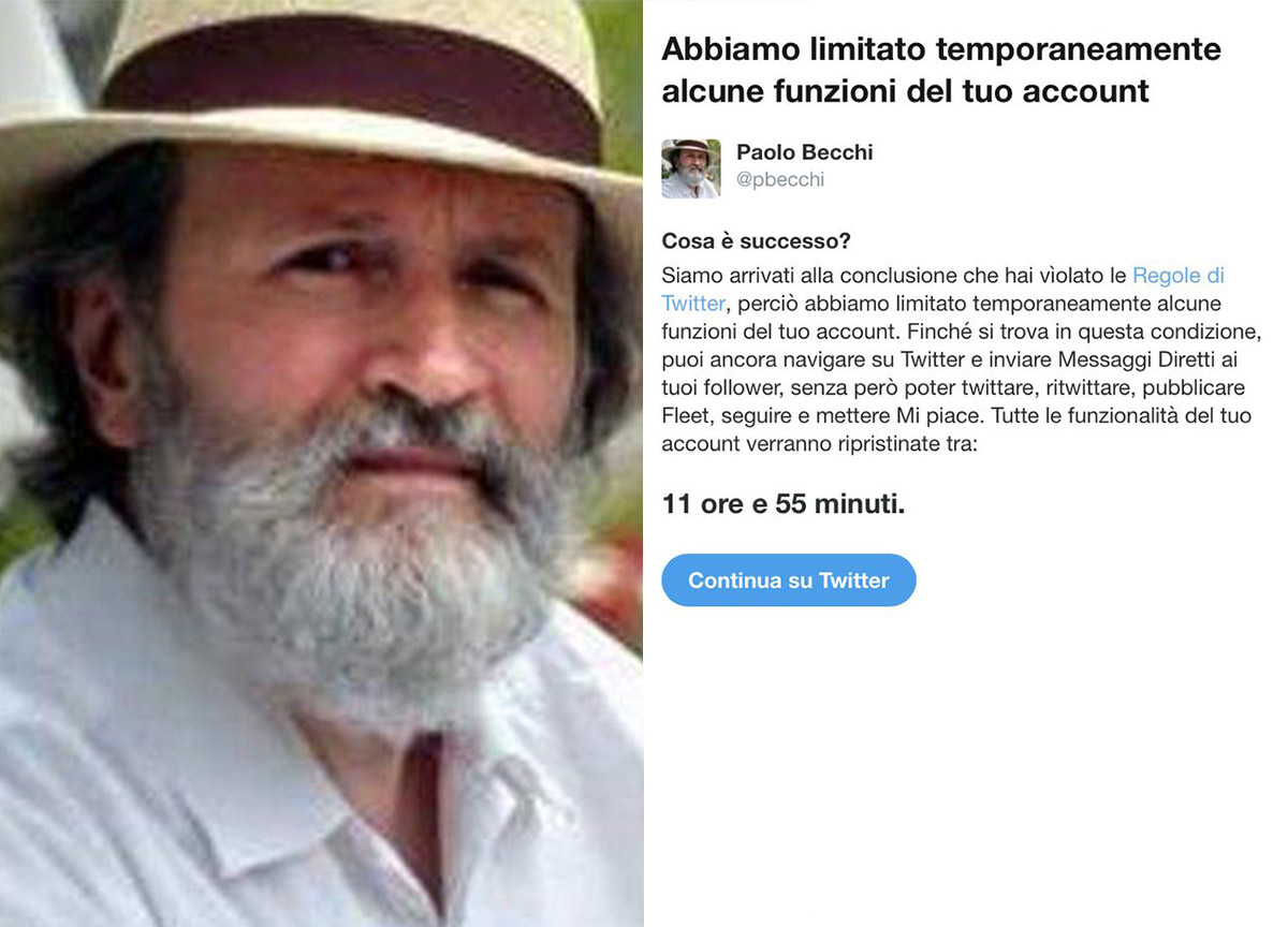 Becchi: “Io e il direttore di Affari sospesi da Twitter per l’ivermectina” Becchi: “Io e il direttore di Affari sospesi da Twitter per l’ivermectina”