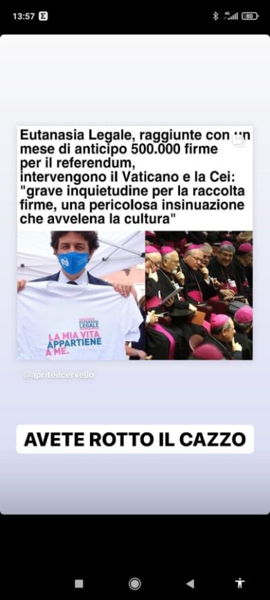 Fedez-Vaticano, lo sfogo su Instagram: “Avete rotto il ca…”