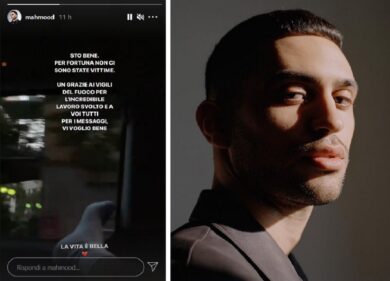 Palazzo in fiamme, Mahmood: “Sto bene, vigili del fuoco incredibili”