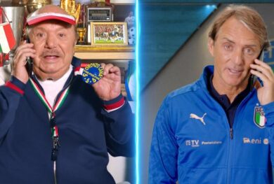TIM, Roberto Mancini al fianco di Lino Banfi nei nuovi spot di TimVision