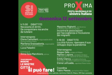 Sinistra Italiana: festa nazionale a Milano 8-12 settembre