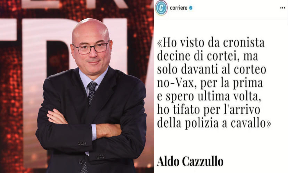 Galleria foto 'Cortei NoVax Cazzullo sul Corriere:spera nel pestaggio della polizia a cavallo' - foto 1