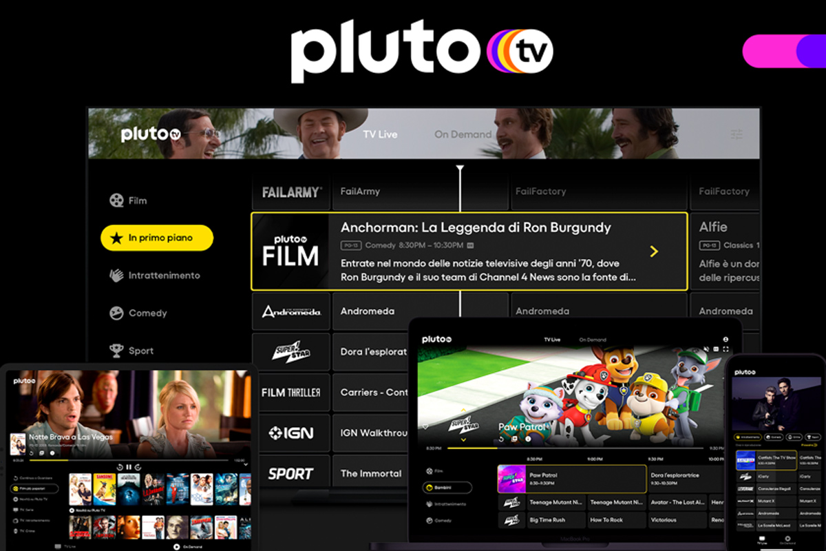 Pluto Tv sbarca in Italia: la piattaforma streaming gratis e con 40 canali Pluto Tv sbarca in Italia: la piattaforma streaming gratis e con 40 canali