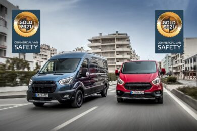 Ford Transit Custom si aggiudica  con il riconoscimento Gold da Euro NCAP