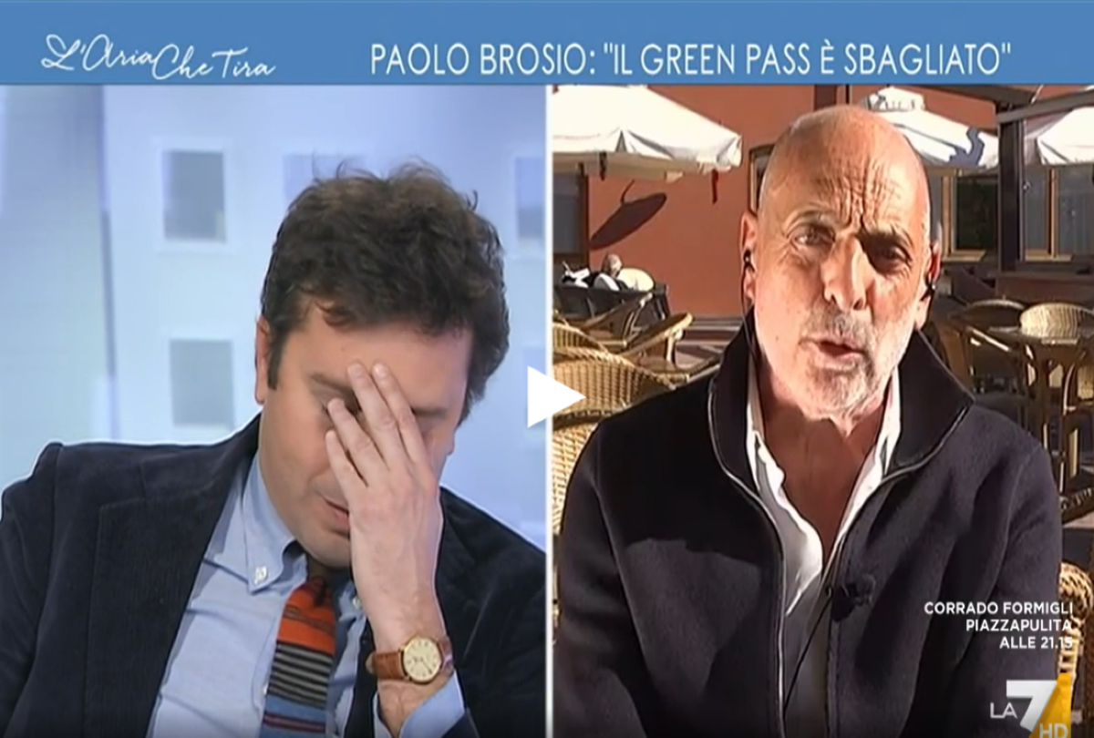 Parenzo-Brosio: “Ti facevi di alcol e cocaina e hai paura del vaccino?”. VIDEO