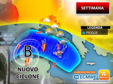 Meteo previsioni: vortice di piogge e aria polare in arrivo sull’Italia