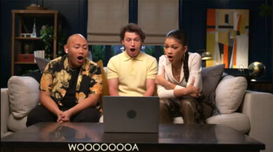 Spider-Man, Tom Holland e Stars inestasi mentre guardano il nuovo trailer