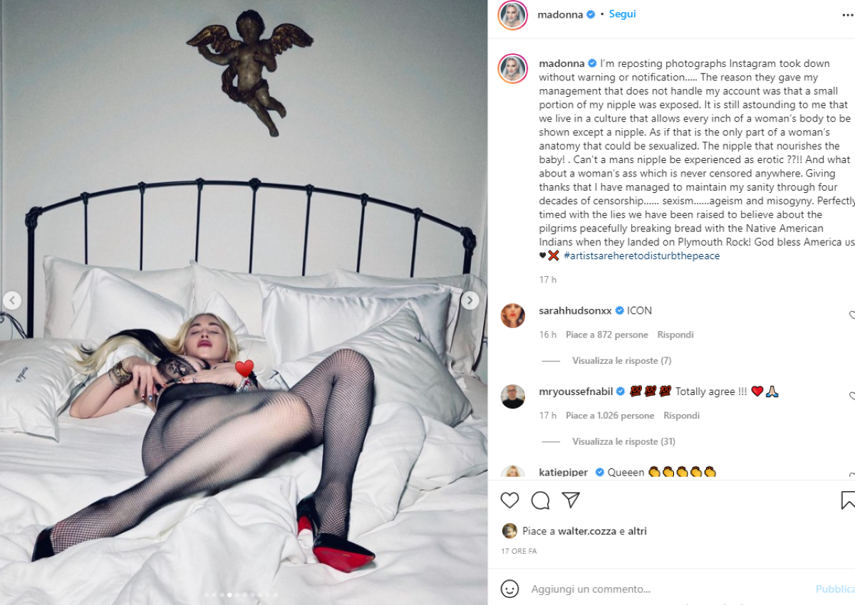 Madonna, Instagram la censura ma i fan non la difendono: anzi la insultano Madonna, Instagram la censura ma i fan non la difendono: anzi la insultano