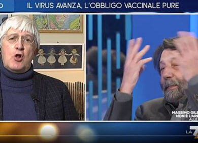 Cacciari, show a Otto e Mezzo: “Se fai queste provocazioni di m**da vado via”