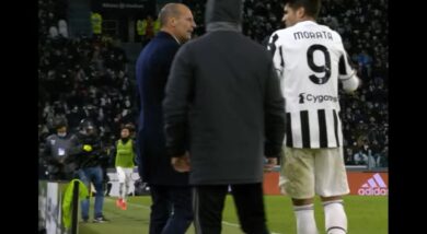 Allegri-Morata, scintille in campo: “Gli hai regalato un fallo, stai zitto”