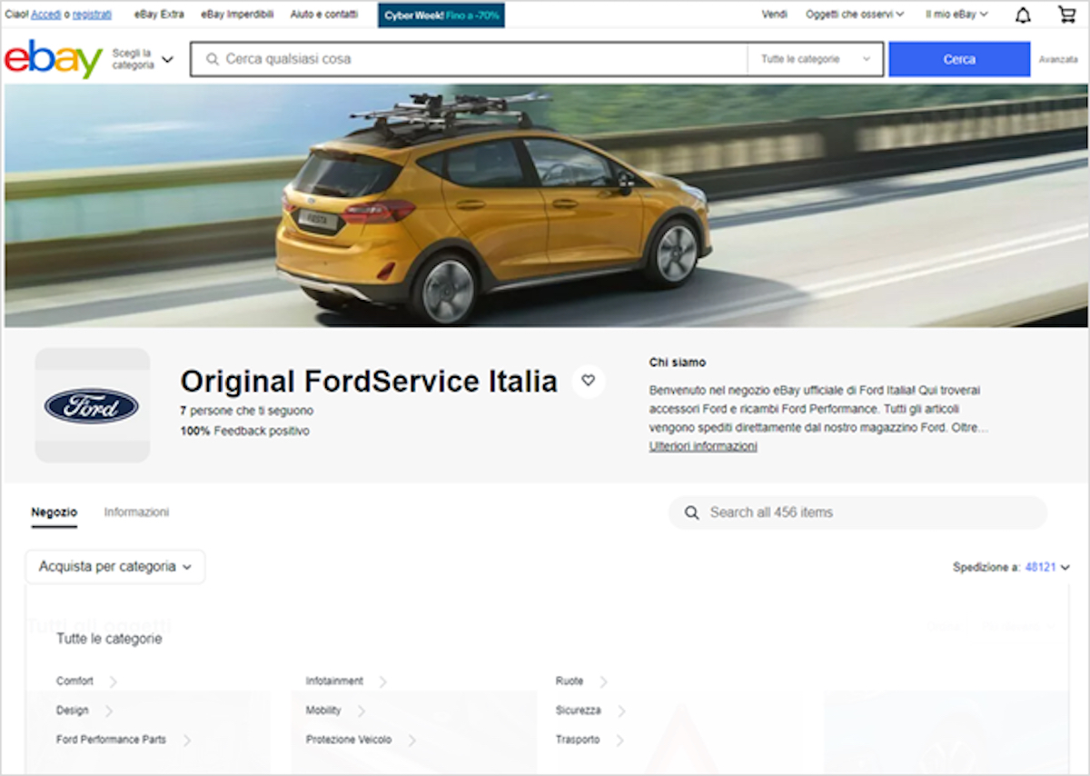 Ford Service Italia apre il primo negozio virtuale su eBay Ford Service Italia apre il primo negozio virtuale su eBay