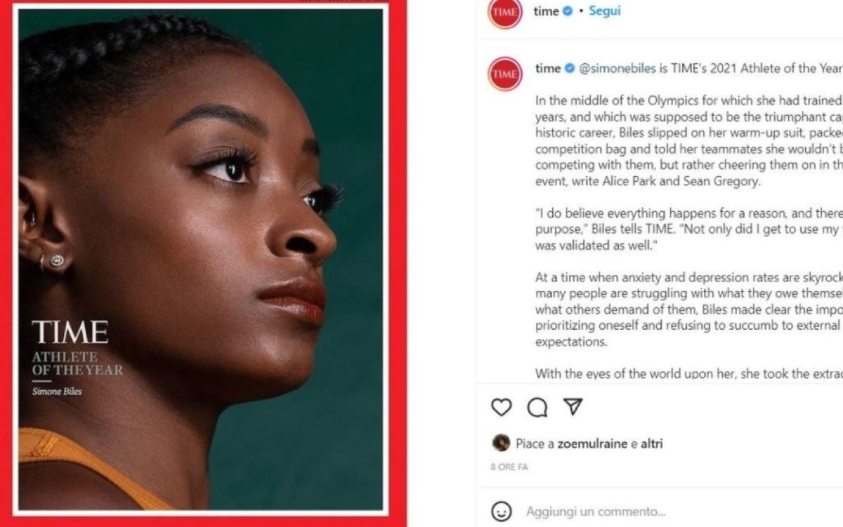 Time, Simone Biles atleta dell’anno: “Per il coraggio di rinunciare alle gare”