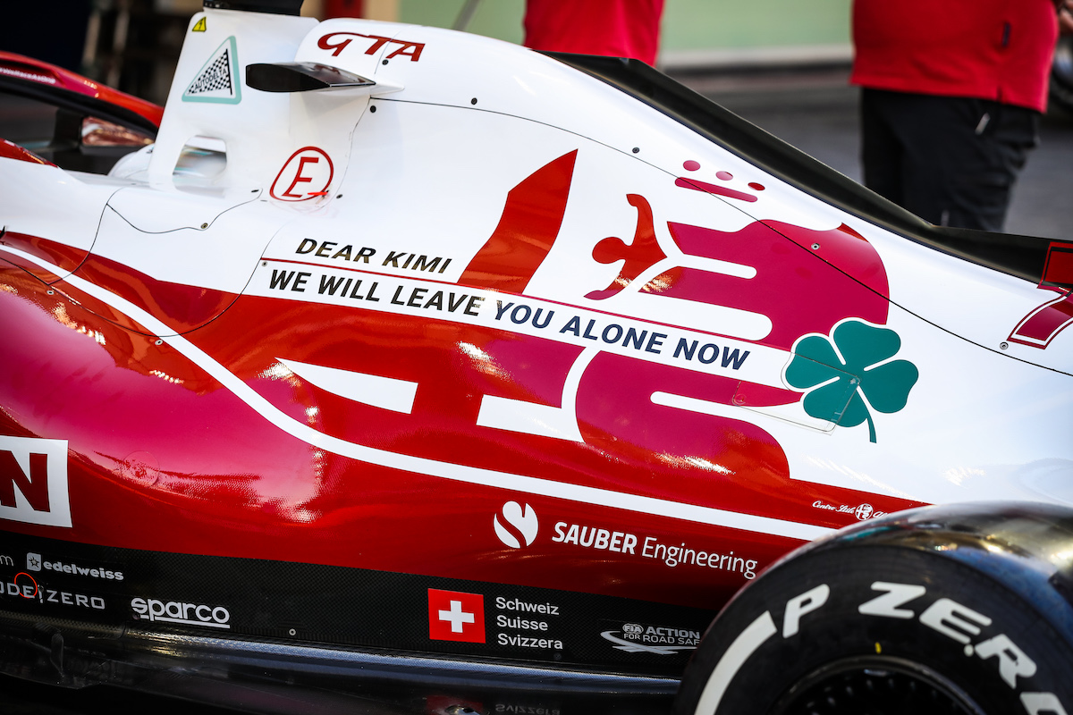 Al GP di Abu Dhabi Alfa Romeo saluta Kimi e Antonio Al GP di Abu Dhabi Alfa Romeo saluta Kimi e Antonio