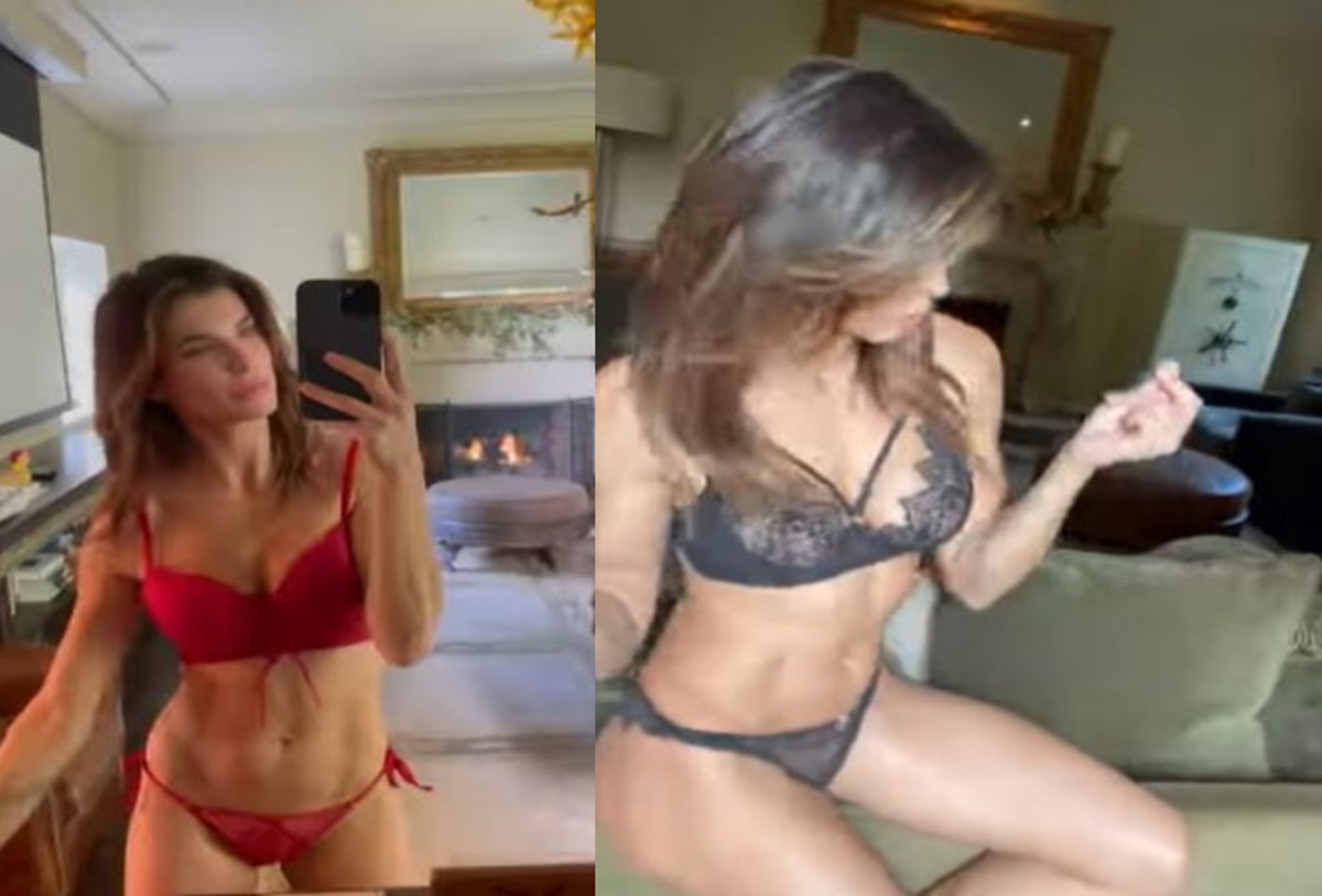 Elisabetta Canalis in lingerie sotto l’albero di Natale… VIDEO