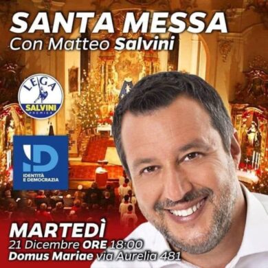 Messa di Natale con Matteo Salvini, la Lega: “Un abuso, mai autorizzato”