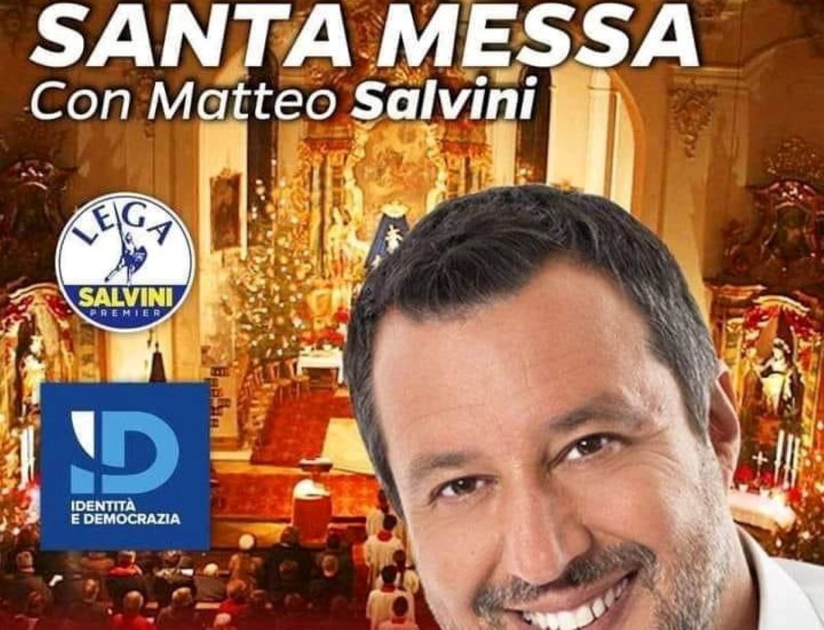 Messa di Natale con Matteo Salvini, la Lega: “Un abuso, mai autorizzato”