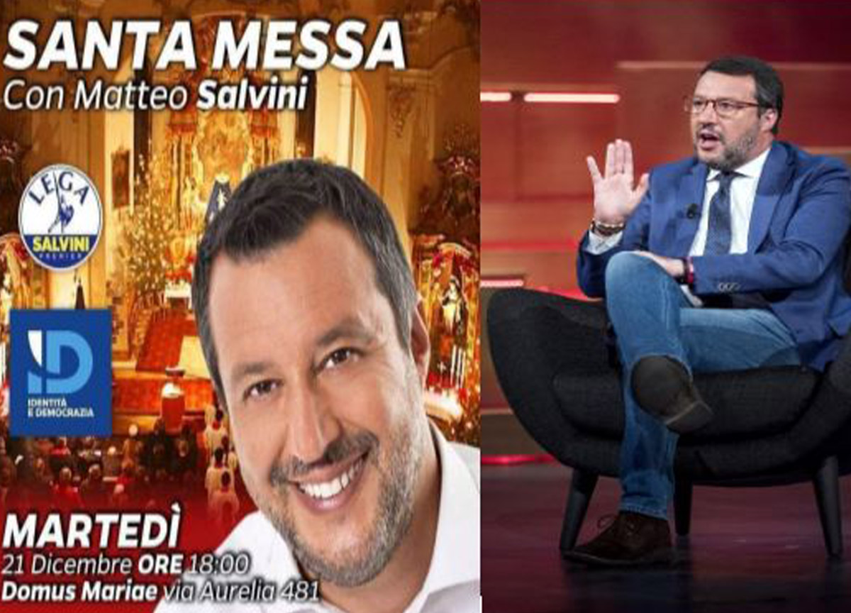 Messa di Natale con Matteo Salvini, la Lega: “Un abuso, mai autorizzato”
