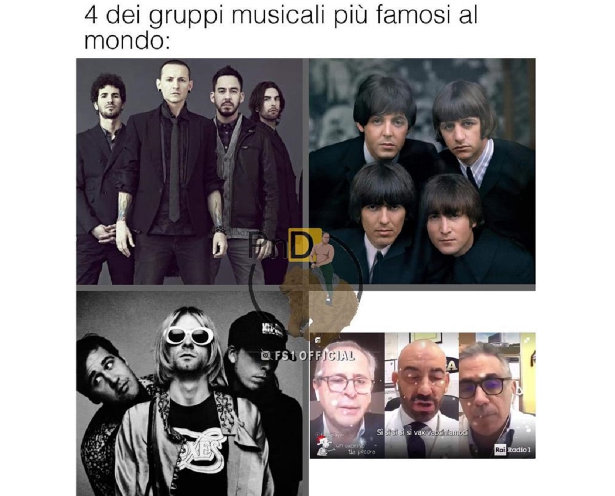 Pregliasco, Bassetti, Crisanti star: come i Beatles e i Nirvana. Ironia web Pregliasco, Bassetti, Crisanti star: come i Beatles e i Nirvana. Ironia web