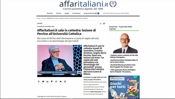 Web journalism e deontologia dei giornalisti – la lezione di Angelo Perrino