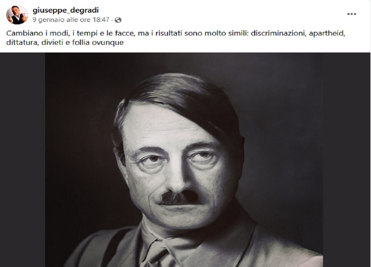 Draghi come Hitler, bufera sul capogruppo leghista in Brianza Draghi come Hitler, bufera sul capogruppo leghista in Brianza