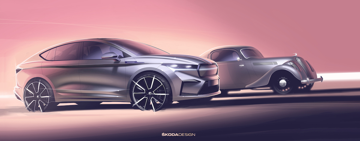 Skoda: svelati i primi bozzetti della nuova Enyaq Coupè iV