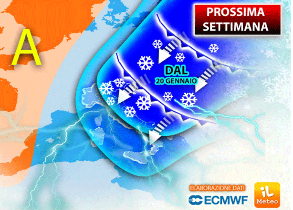 Meteo, freddissimo dalla Russia. Neve al Centro-Sud e poi al Nord. Svolta