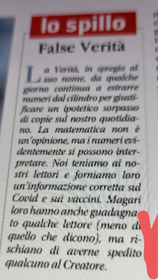Vaccini, stoccata di Minzolini alla Verità: “Rischiano di uccidere i lettori” Vaccini, stoccata di Minzolini alla Verità: “Rischiano di uccidere i lettori”